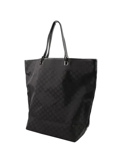 Pre-owned Gucci Gg Canvas Tote Bag In Black