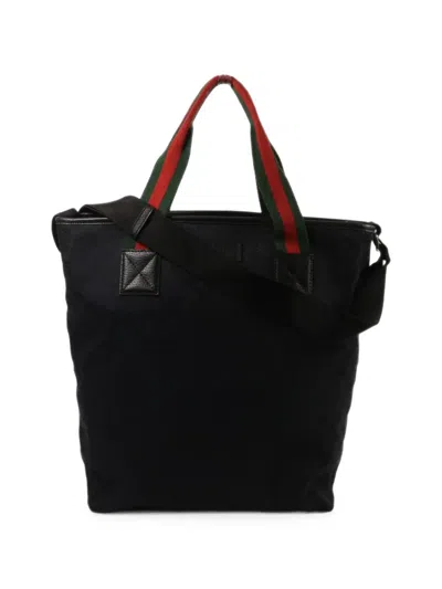 Pre-owned Gucci Gg Canvas Tote Bag In Black