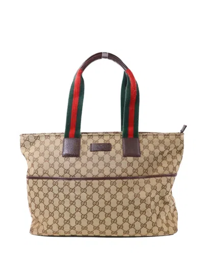 Pre-owned Gucci Gg Canvas Tote Bag In Neutral