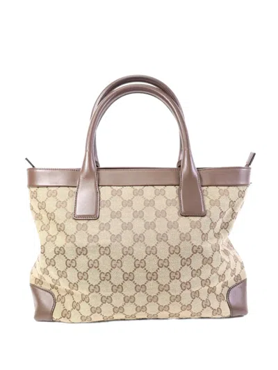Pre-owned Gucci Gg Canvas Tote Bag In Neutral