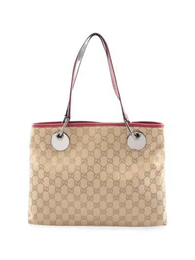 Pre-owned Gucci Gg Canvas Tote Bag In Neutral