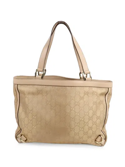 Pre-owned Gucci Gg Canvas Tote Bag In Neutrals