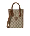 Gucci Mini Gg-canvas And Leather Tote Bag In Nude