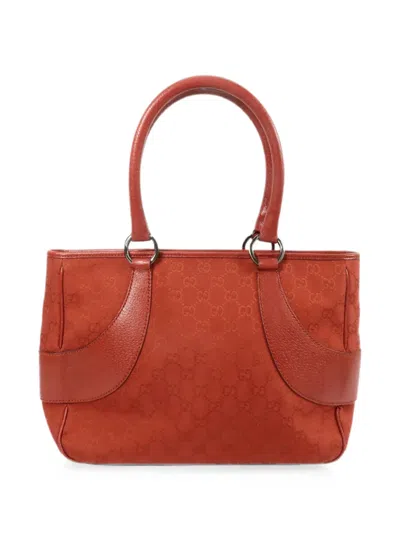 Pre-owned Gucci Gg Canvas Tote Bag In Red