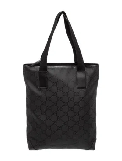 Pre-owned Gucci Gg Canvas Tote In Black