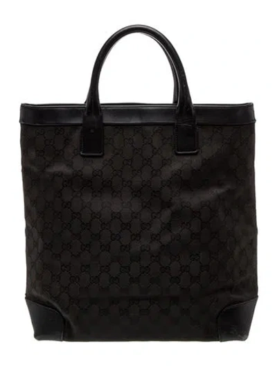Pre-owned Gucci Gg Canvas Tote In Black