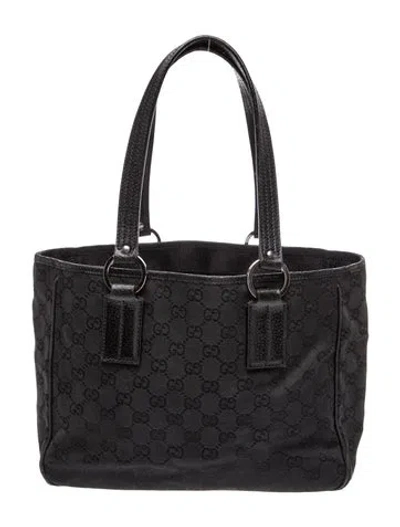 Pre-owned Gucci Gg Canvas Tote In Black