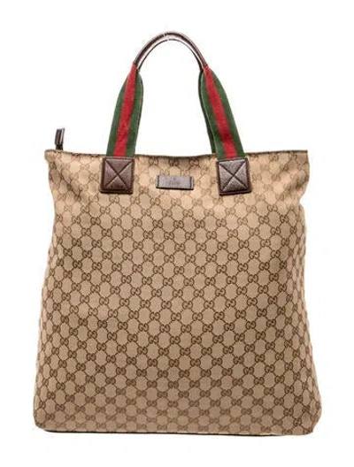 Pre-owned Gucci Gg Canvas Tote In Brown