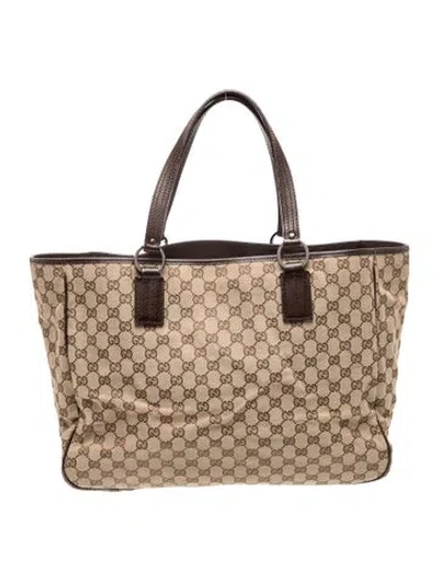 Pre-owned Gucci Gg Canvas Tote In Brown