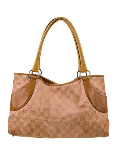 Pre-owned Gucci Gg Canvas Tote In Neutral