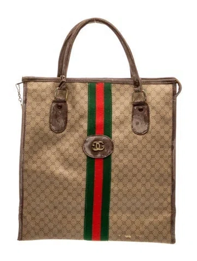 Pre-owned Gucci Gg Canvas Tote In Neutral