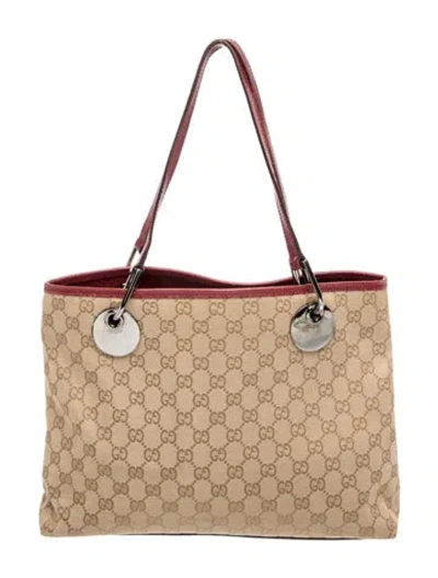 Pre-owned Gucci Gg Canvas Tote In Neutral