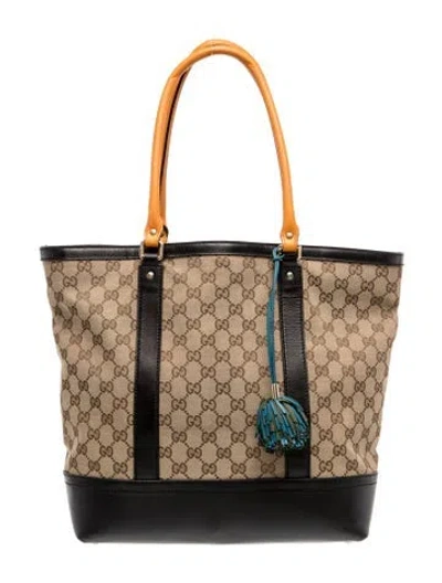 Pre-owned Gucci Gg Canvas Tote In Neutral