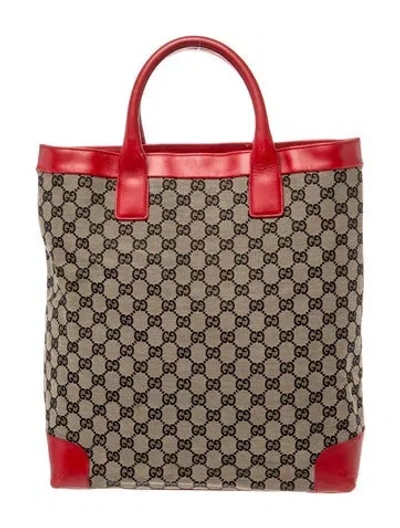 Pre-owned Gucci Gg Canvas Tote In Neutral
