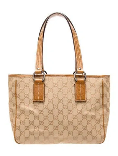 Pre-owned Gucci Gg Canvas Tote Vintage In Neutral