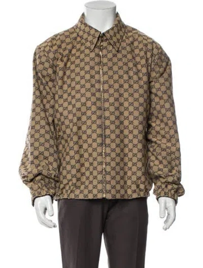 Pre-owned Gucci Gg Canvas Trucker Jacket In Blue