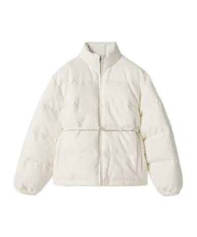 Gucci Gg Canvas Velvet Pilot Jacket In White