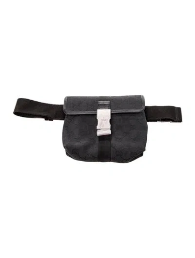 Pre-owned Gucci Gg Canvas Vintage Belt Bag Small In Black