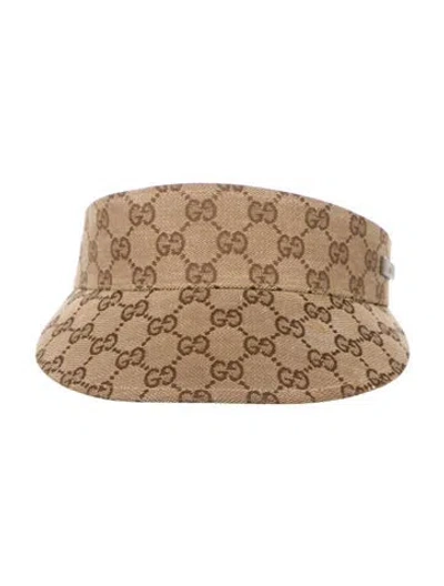 Pre-owned Gucci Gg Canvas Visor Hat In Brown