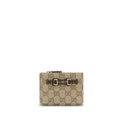 Gucci Gg Canvas Wallet In Brown