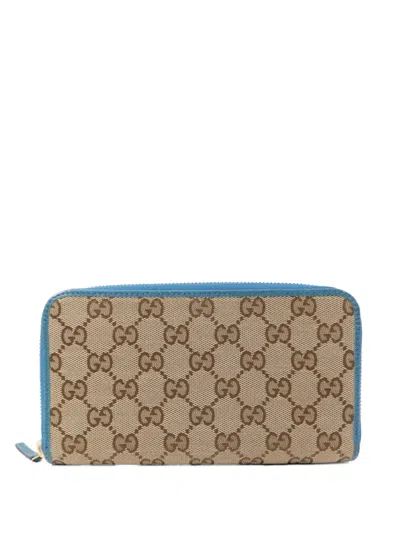 Pre-owned Gucci Gg Canvas Wallet In Neutral