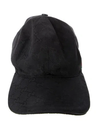 Pre-owned Gucci Gg Canvas Web Baseball Hat In Black