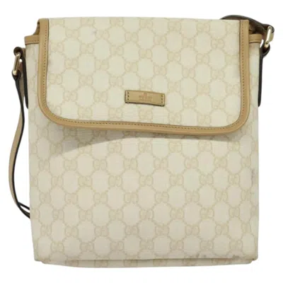 Pre-owned Gucci Gg Canvas White Canvas Shoulder Bag ()