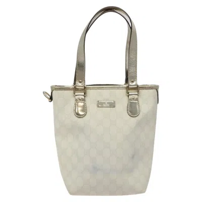Pre-owned Gucci Gg Canvas White Canvas Tote Bag ()