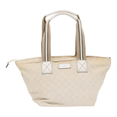 Pre-owned Gucci Gg Canvas White Canvas Tote Bag ()