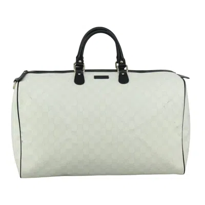 Pre-owned Gucci Gg Canvas White Canvas Travel Bag ()