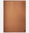 Gucci Gg Canvas Wool And Silk Blanket In Brown