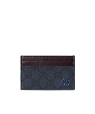 Gucci Gg Card Case In Blue