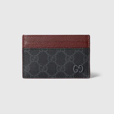 Gucci Gg Card Case With Gg Detail In Brown