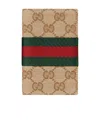 Gucci Gg Card Case With Web In Pattern