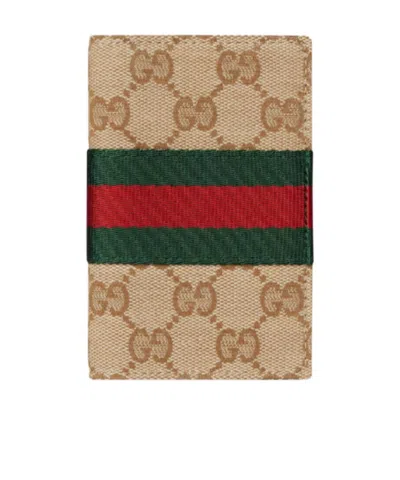 GUCCI GG CARD CASE WITH WEB