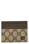 Gucci Men Gg Fabric And Leather Card Holder In Multi