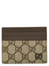 Gucci Men Gg Fabric And Leather Card Holder In Multi