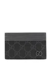 Gucci Men Gg Supreme Card Case In Gray