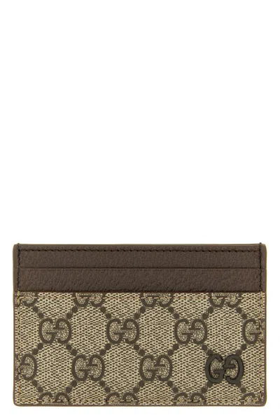 Gucci Men Gg Supreme Fabric Card Holder In Multi