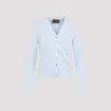 Gucci Gg Cotton Jacquard Cardigan In Light Blue White