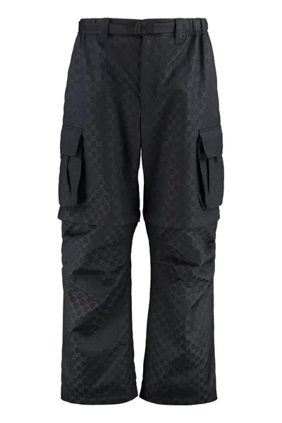 Gucci Gg Cargo Trousers In Black