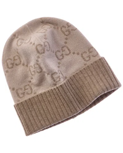 Gucci Gg Cashmere Beanie In Sand