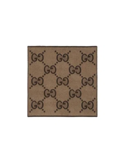 Gucci Gg Cashmere Blanket In Brown