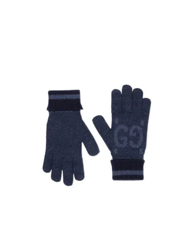 Gucci Gg Cashmere Gloves In Black