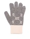 Gucci Women Gg Cashmere Jacquard Gloves In Gray