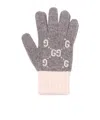 Gucci Gg Cashmere Jacquard Gloves In Gray