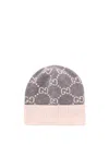 Gucci `gg` Cashmere `jacquard` Hat In Brown