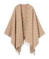 Gucci Gg Cashmere Lamé Cape In Brown