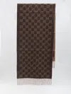 Gucci Reversible Fringe Trim Cashmere Scarf In Brown