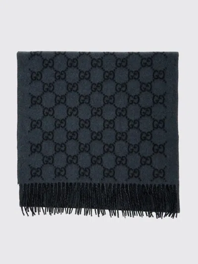 Gucci Gg Cashmere Scarf In Blue